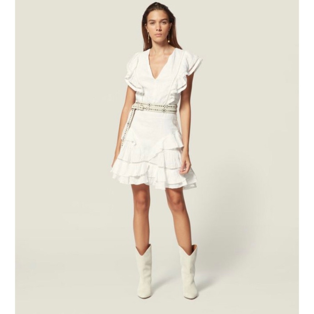 Isabel Marant white linen dress . Size reads 38 . NWT .